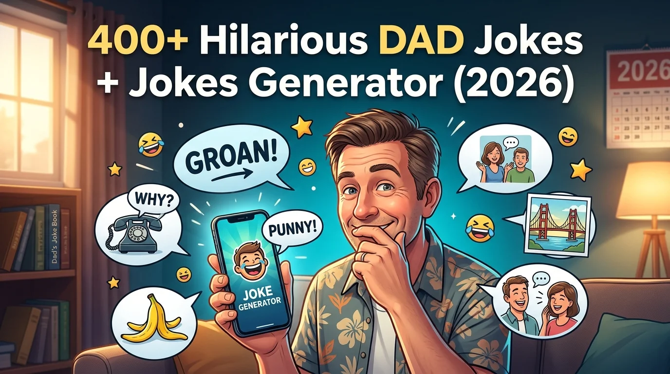Hilarious DAD Jokes + Jokes Generator